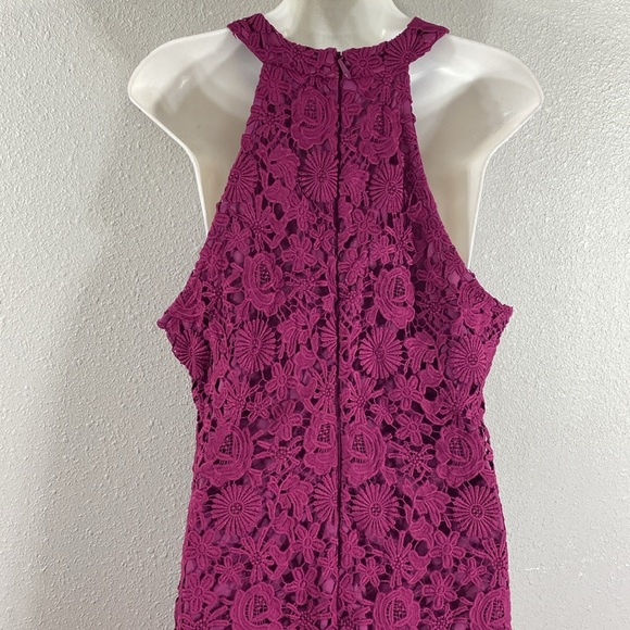 Lulu’s Love Poem Magenta Lace Halter Sheath Dress XL - Picture 13 of 16